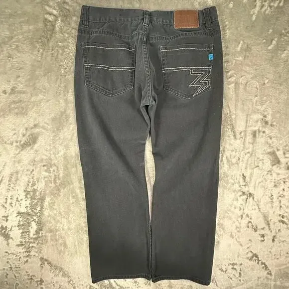 Y2K Third Rail A Zoo York Production Black Denim Jeans Size 36/30 - Picture 1 of 8